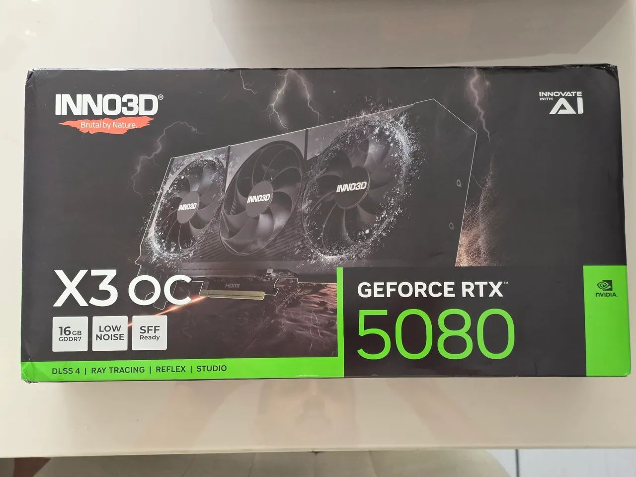 Placa de Vídeo RTX 5080 Inno3D X3 OC - lacrada, na Caixa, Com Nota!