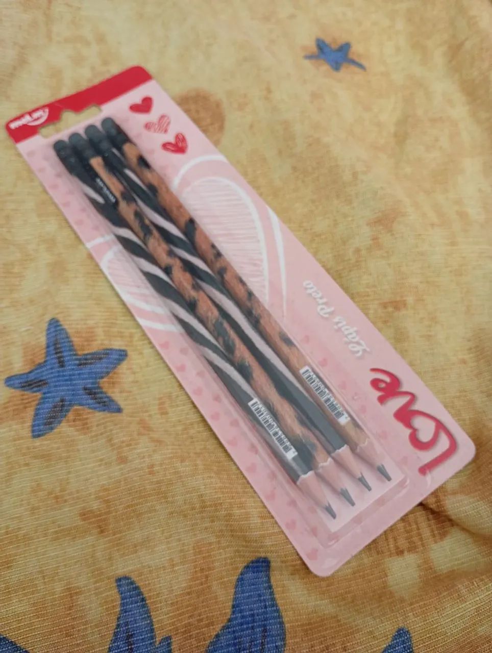 Kit 4 lápis onça e zebra 