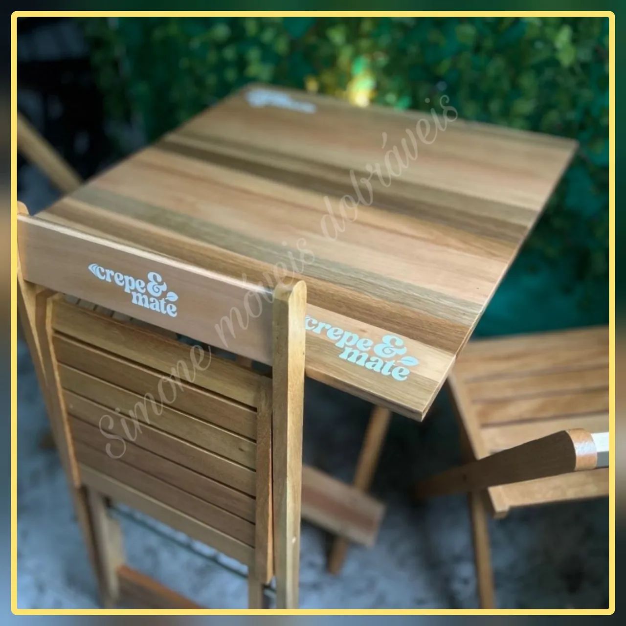 Conjunto Dobrável 70x70 com cadeiras  - Foto 4