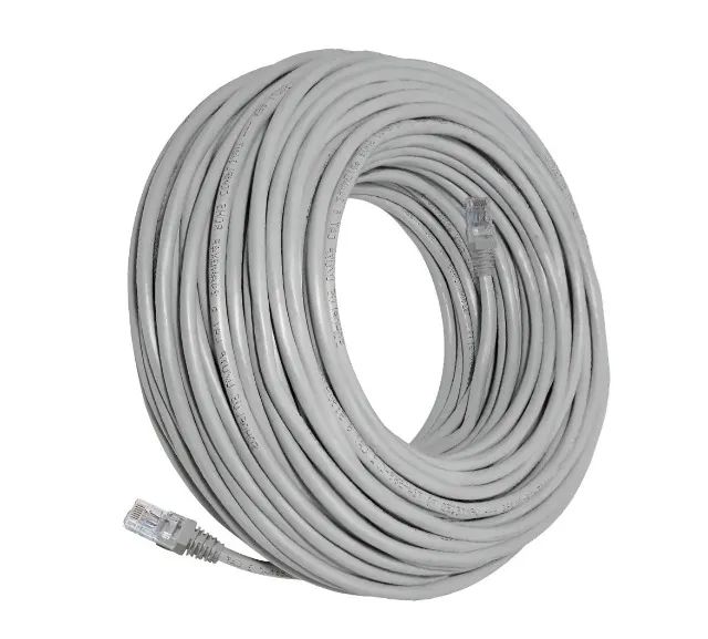 Cabo De Rede 100 Mts Cat 6 Com Rj45 Crimpado Lan Utp 100 Metros Cinza-Claro  - Foto 3
