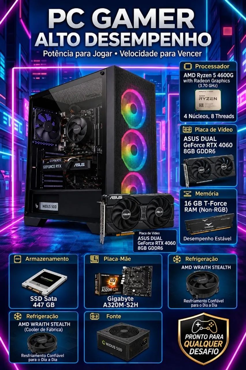 RTX 4060 + PC GAMER RYZEN 5 !  - Foto 2