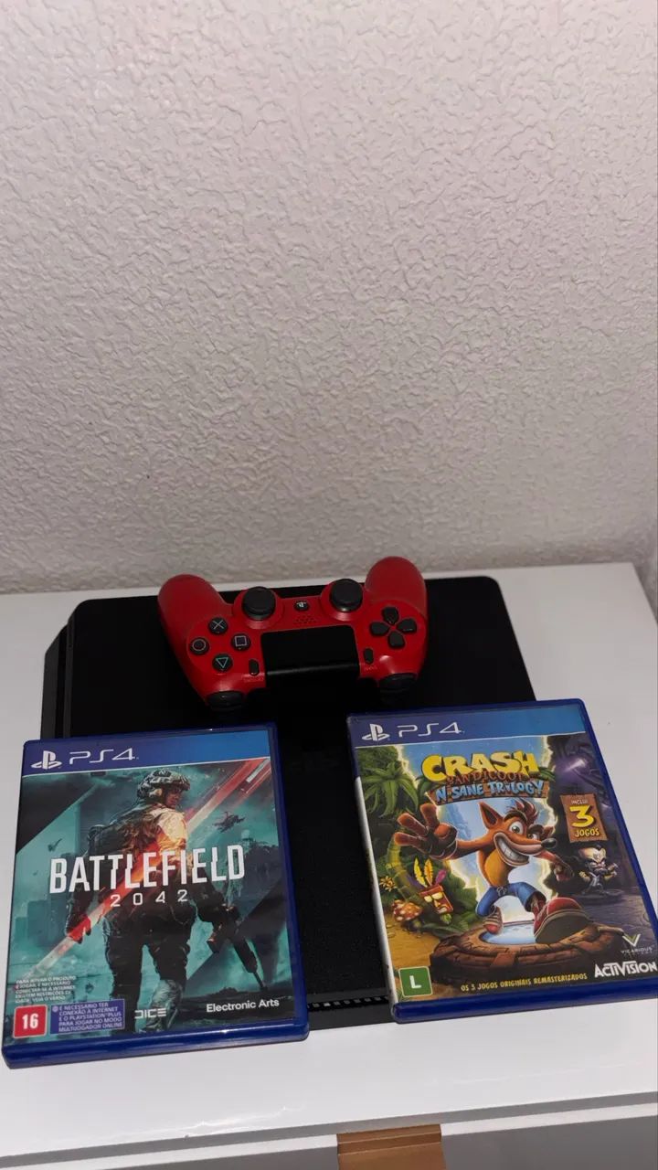 Ps4 Slim 1TB COMPLETO + 2 jogos - Foto 2