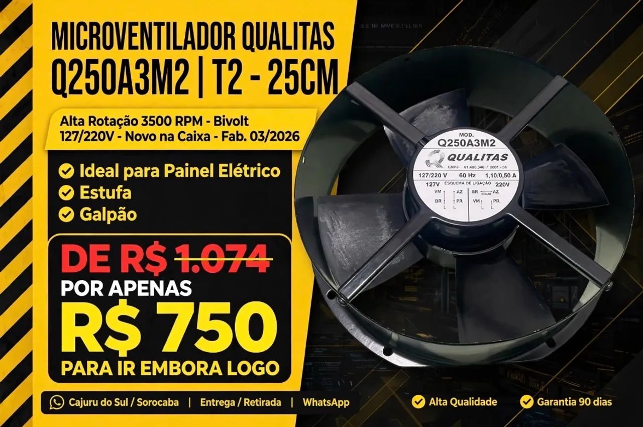 micro ventilador qualitas painel eletrico  - Foto 3