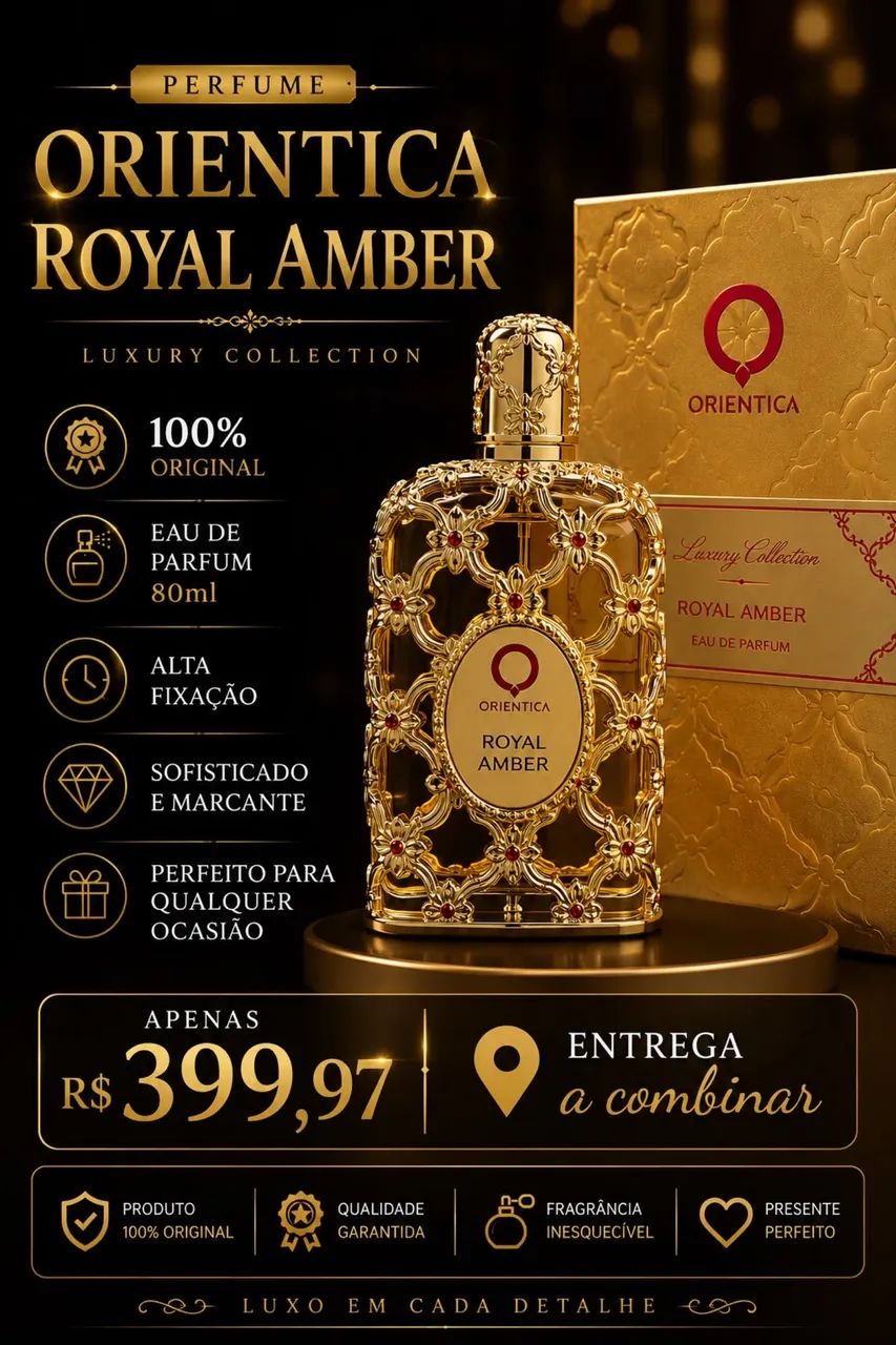 Vendo perfume árabe Royal Amber apenas 349