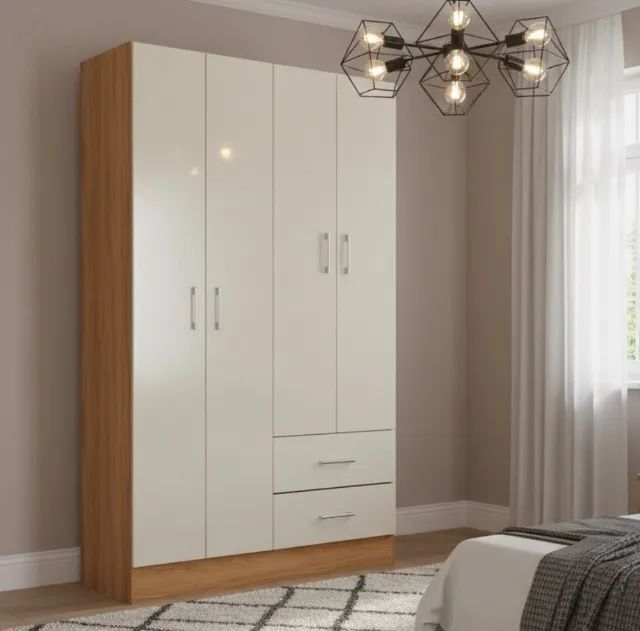 Guarda-Roupa Compacto Nevada 4 Portas Cinamomo Off White