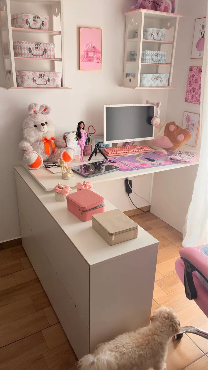 Mesa de escritório branca  - Foto 3