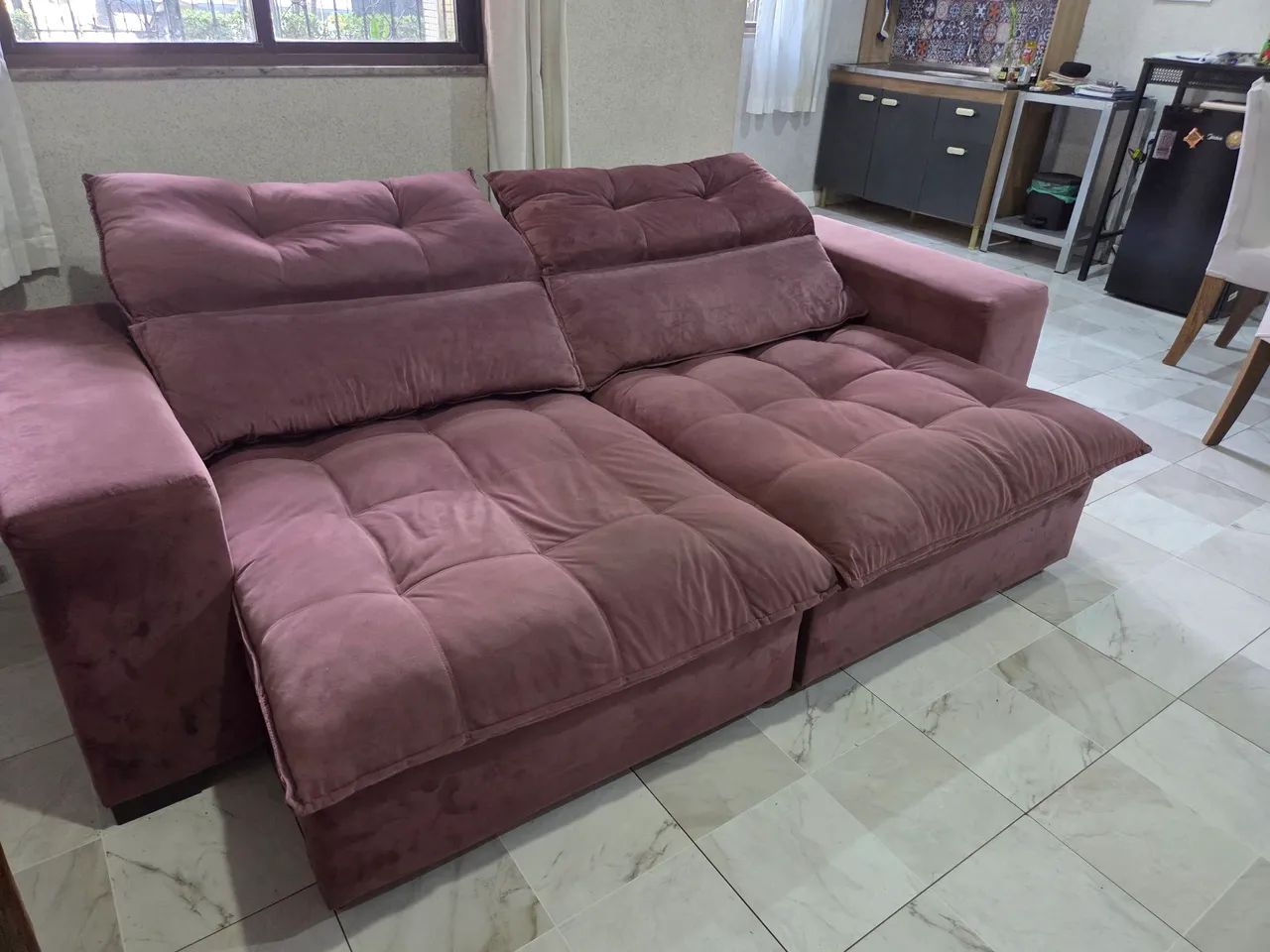 Sofá retrátil 2,30x0,90 USADO em excelente estado. - Foto 3