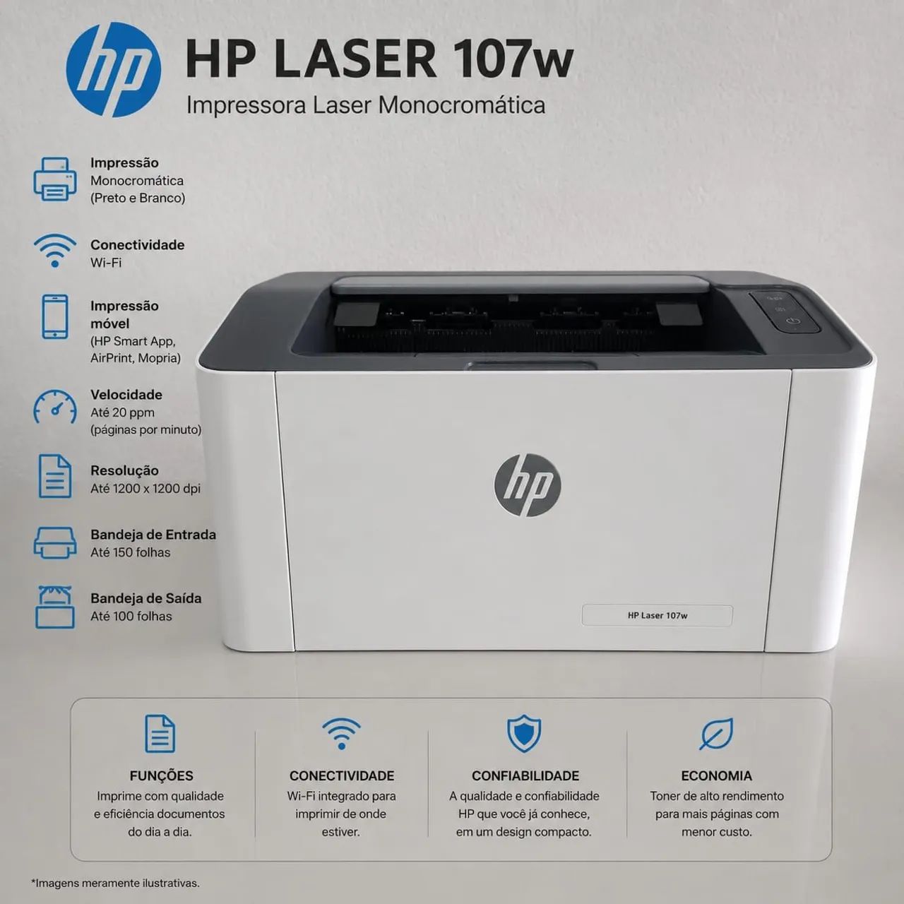 Impressora HP LASERA 107w 