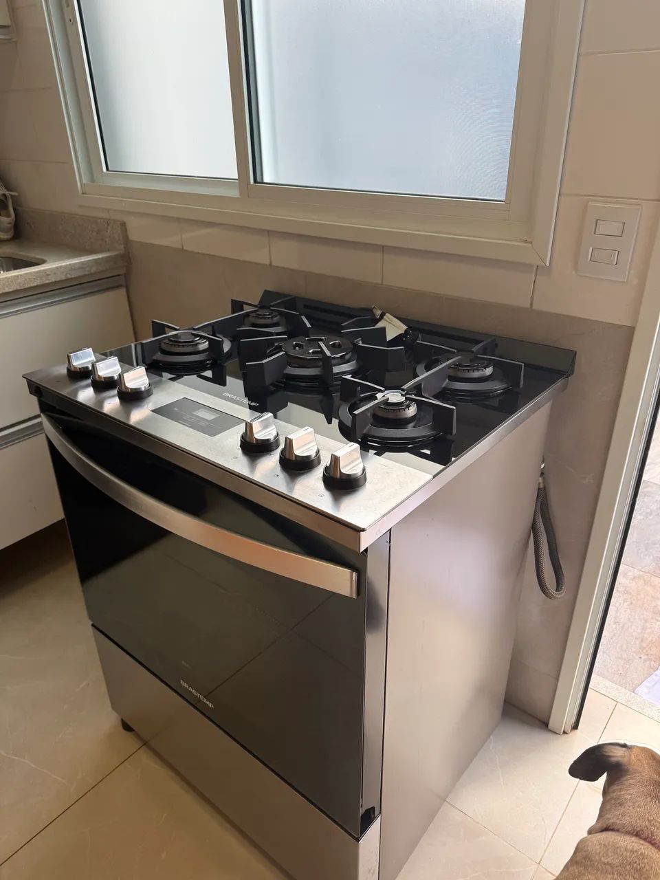 Fofão Brastemp 5 bocas inox mesa de vidro - usado em ótimo estado  - Foto 3