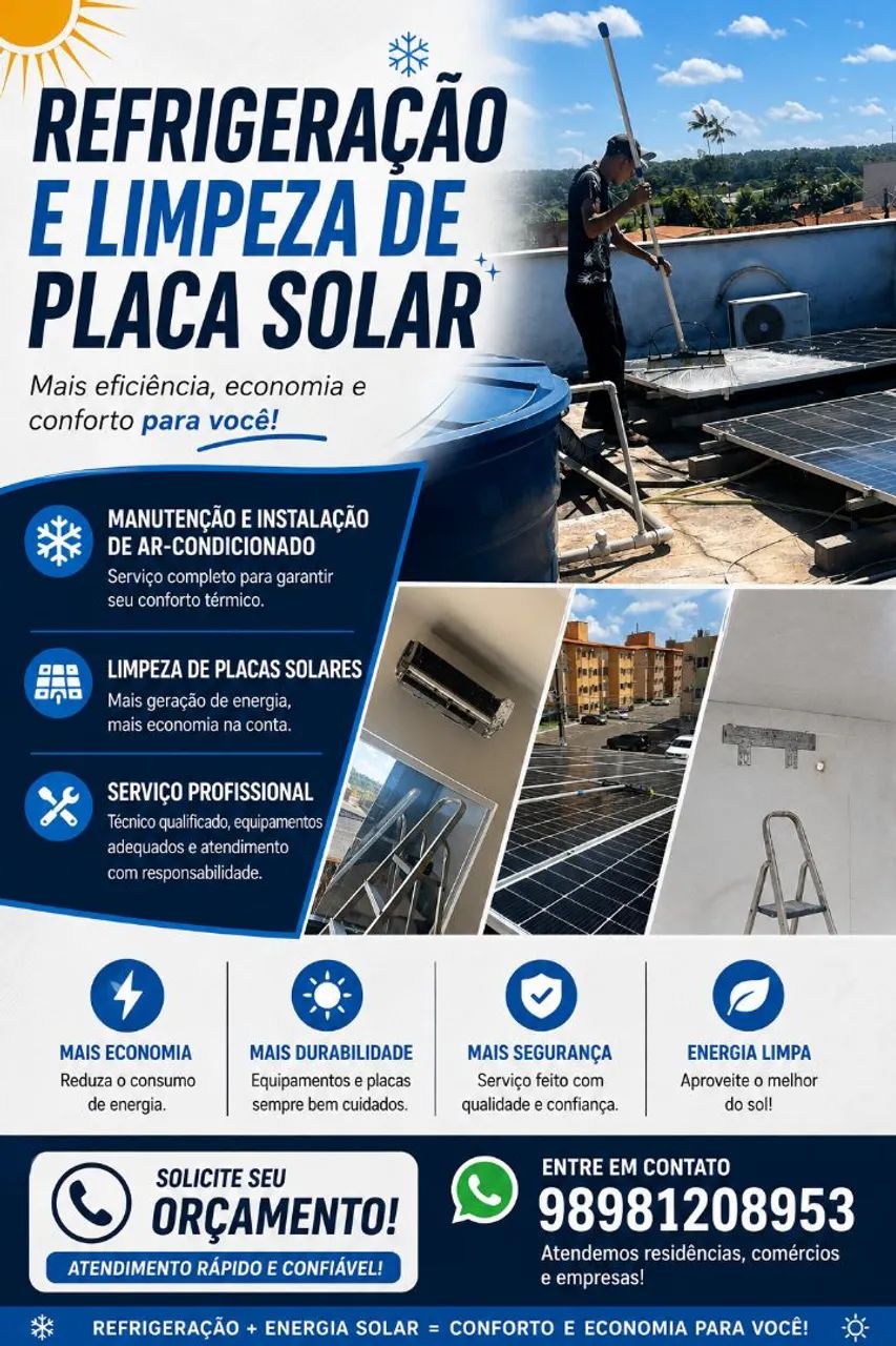 Limpeza e manutenção de placas e ar-condicionado