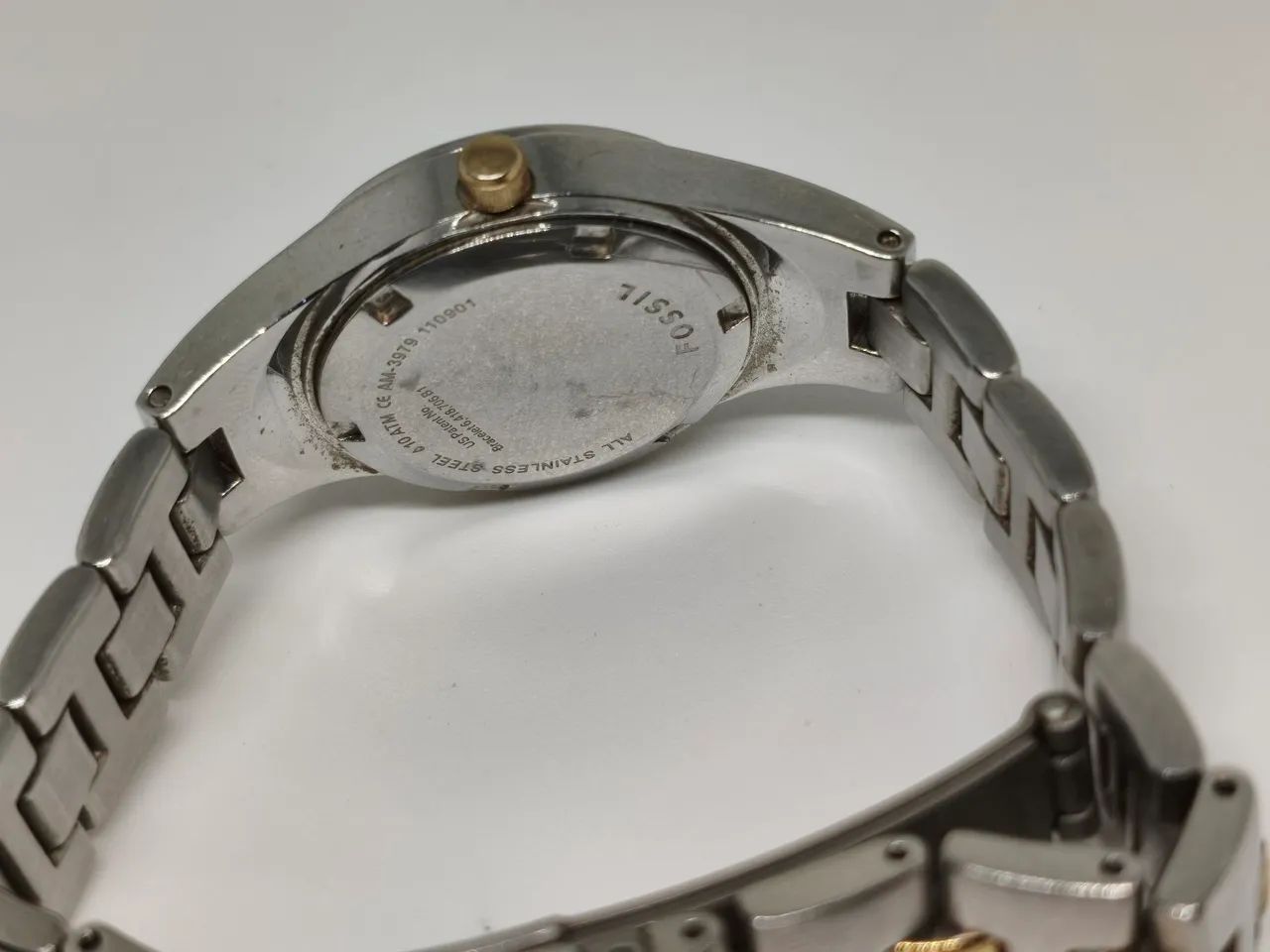 FOSSIL FEMININO 10ATM BICOLOR COM BRILHANTES ORIGINAL - Foto 3