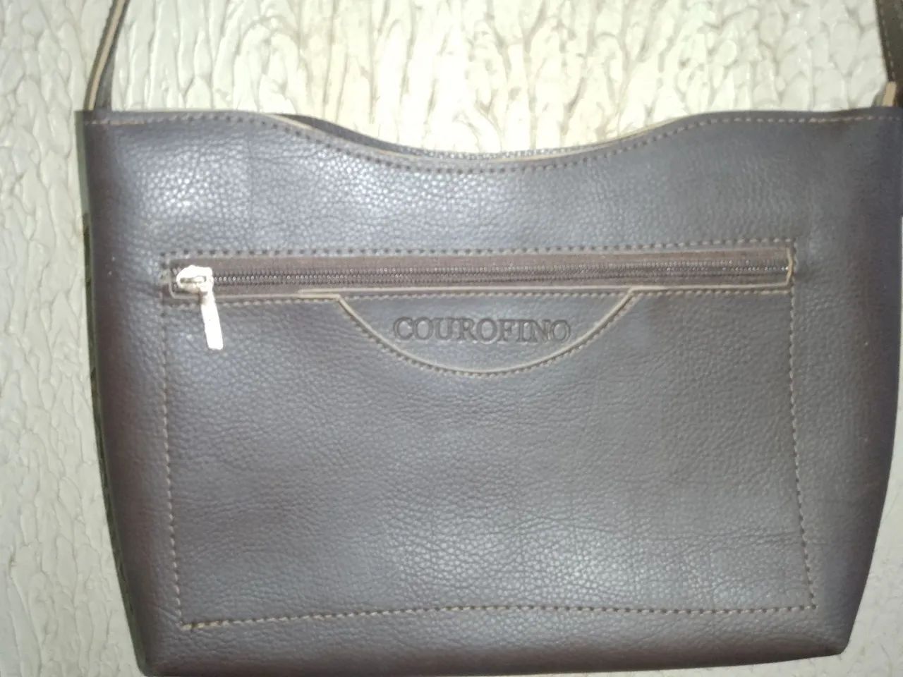 Bolsa transversal Couro Fino- Marrom