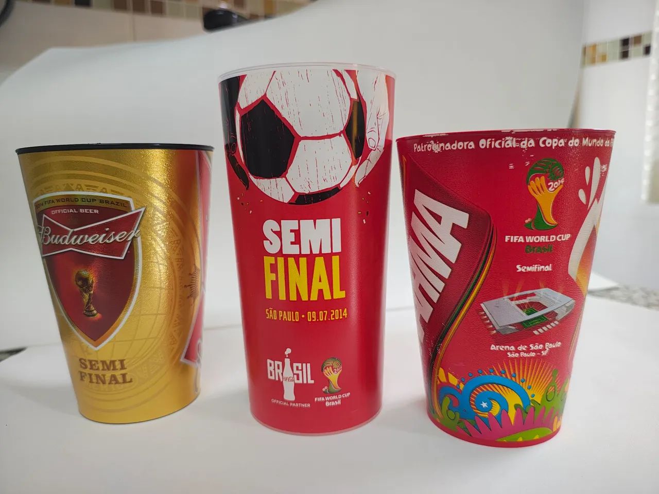 Copo colecionável Semi final copa do mundo 2014 kit com 3 copos e 1 brinde - Foto 2