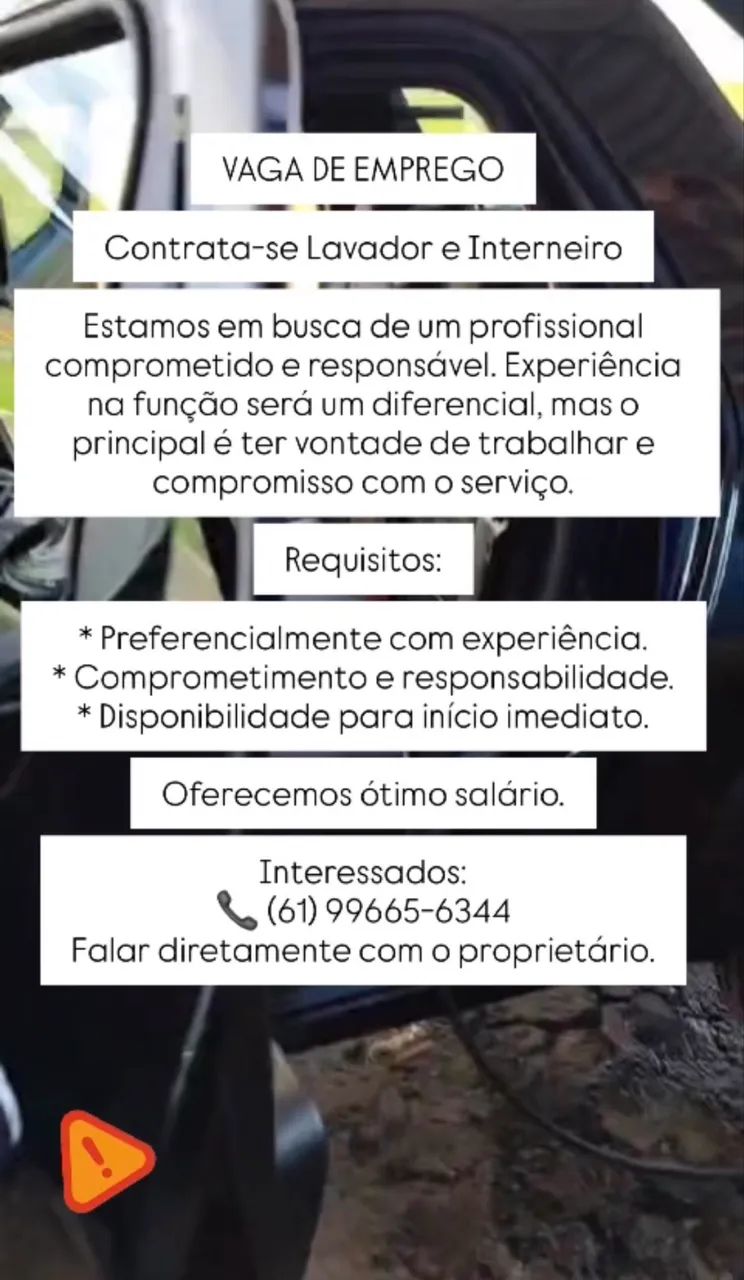 OPORTUNIDADE  DE EMPREGO  SAMAMBAIA SUL
