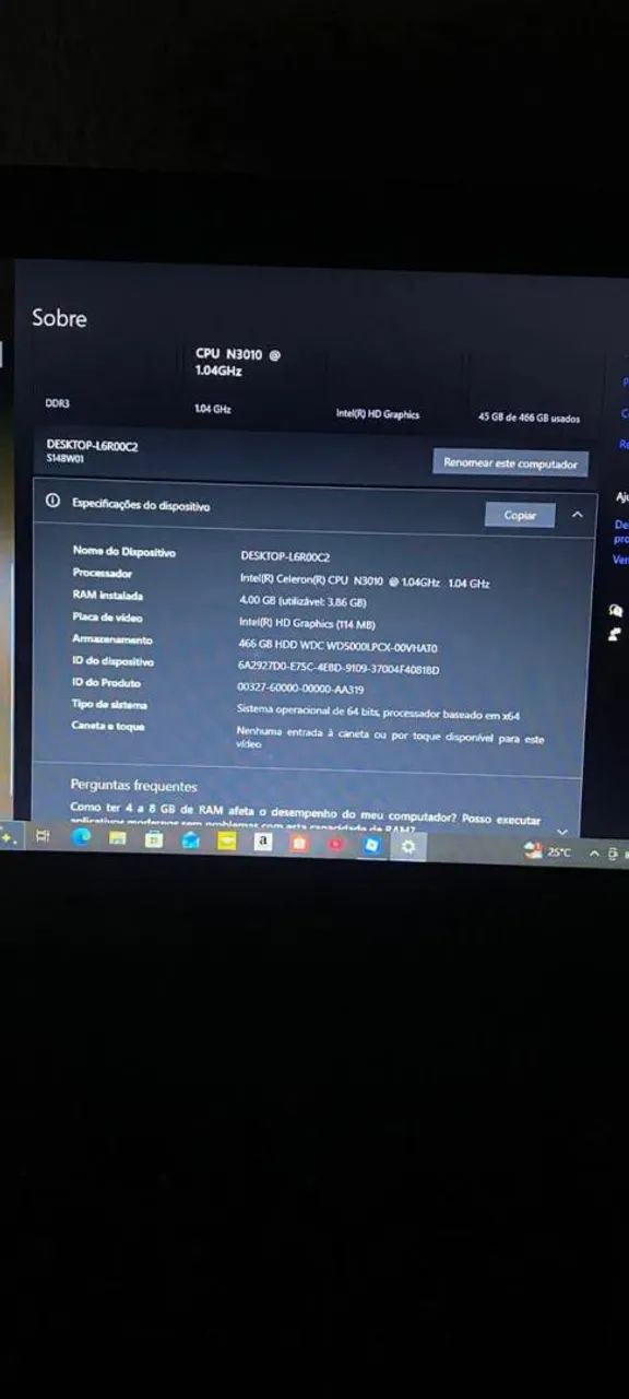 Notebook Positivo 4GB RAM HD 500gb