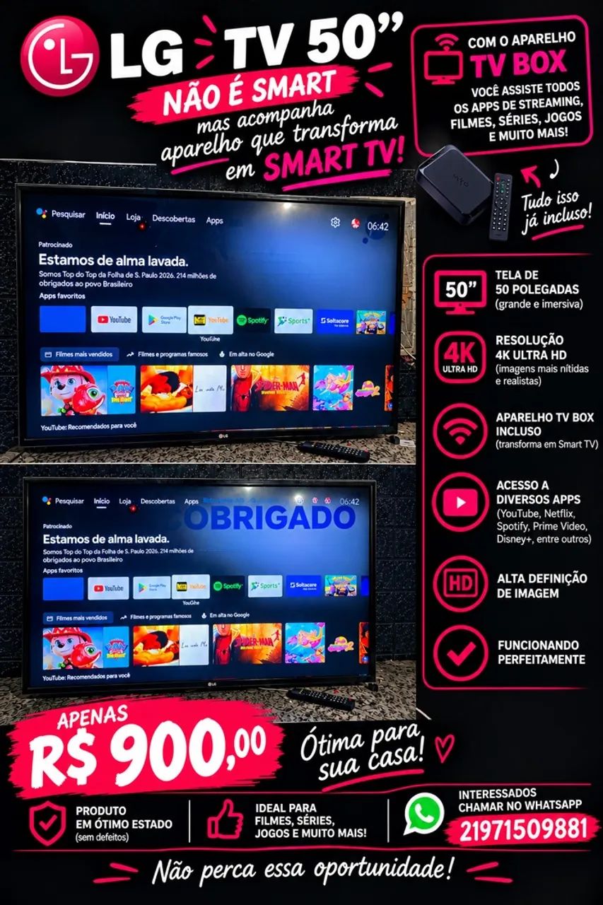 Vende-se televisão 50 polegadas 