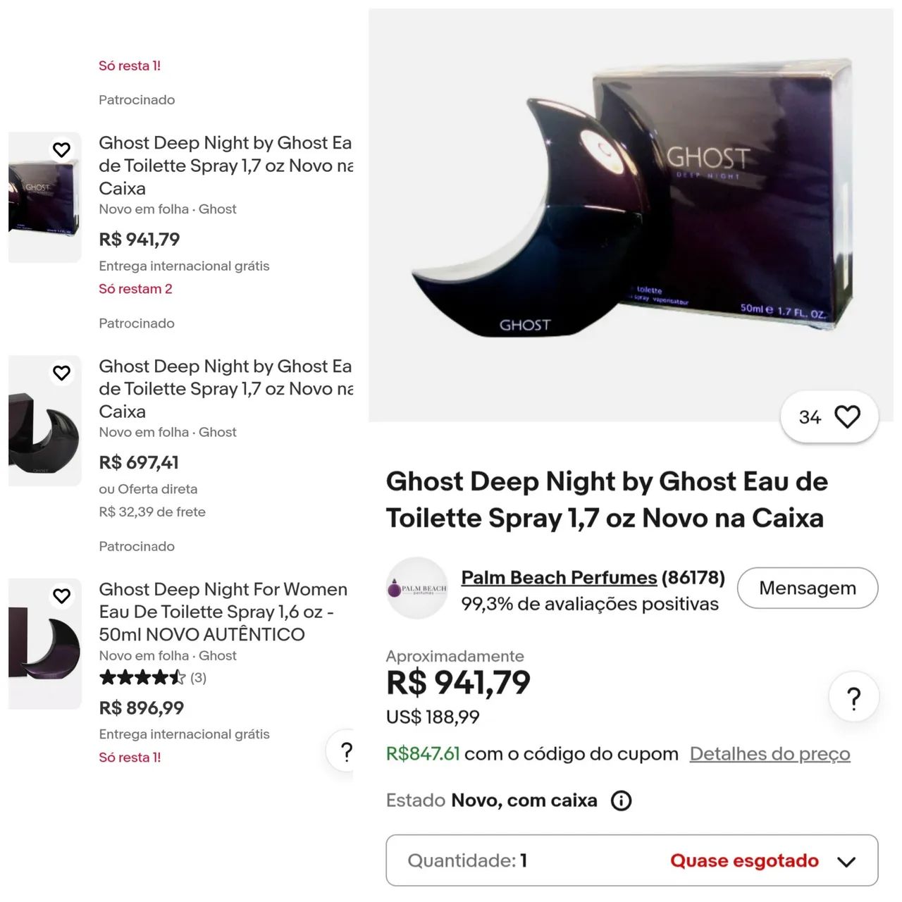 Perfume Raro Ghost Deep Night 75ml - Foto 3
