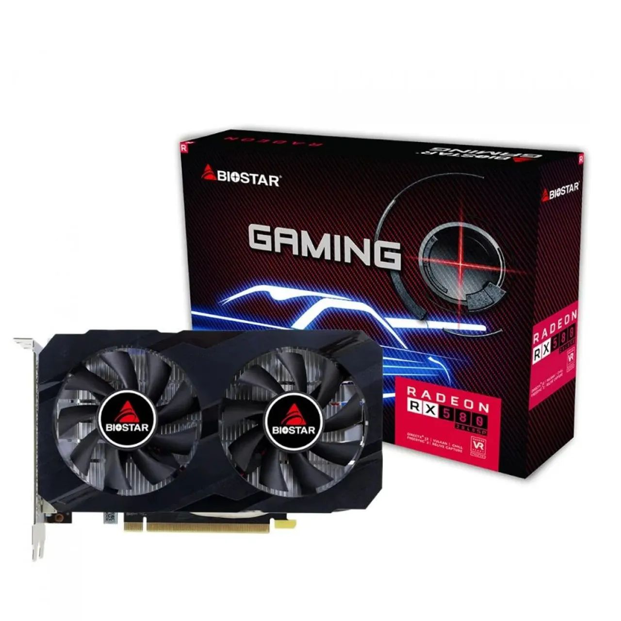 Placa De Vídeo Biostar Amd Radeon Rx 580 2048sp, 8GB, GDDR5, 256 Bit