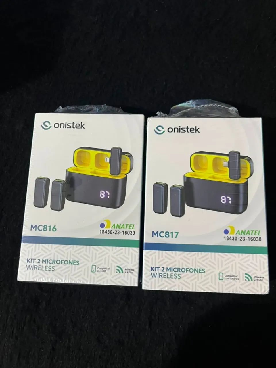Microfone de Lapela Sem Fio com 2 Microfones - USB-C e Lightning para Android e iPhone