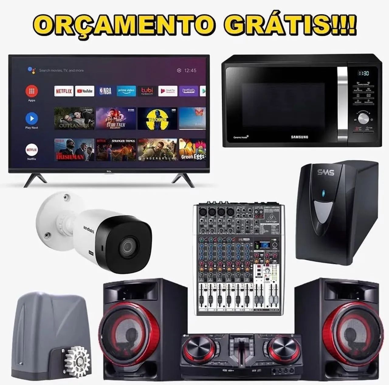 Reparo: Tvs, caixas de som, microondas e Eletros 