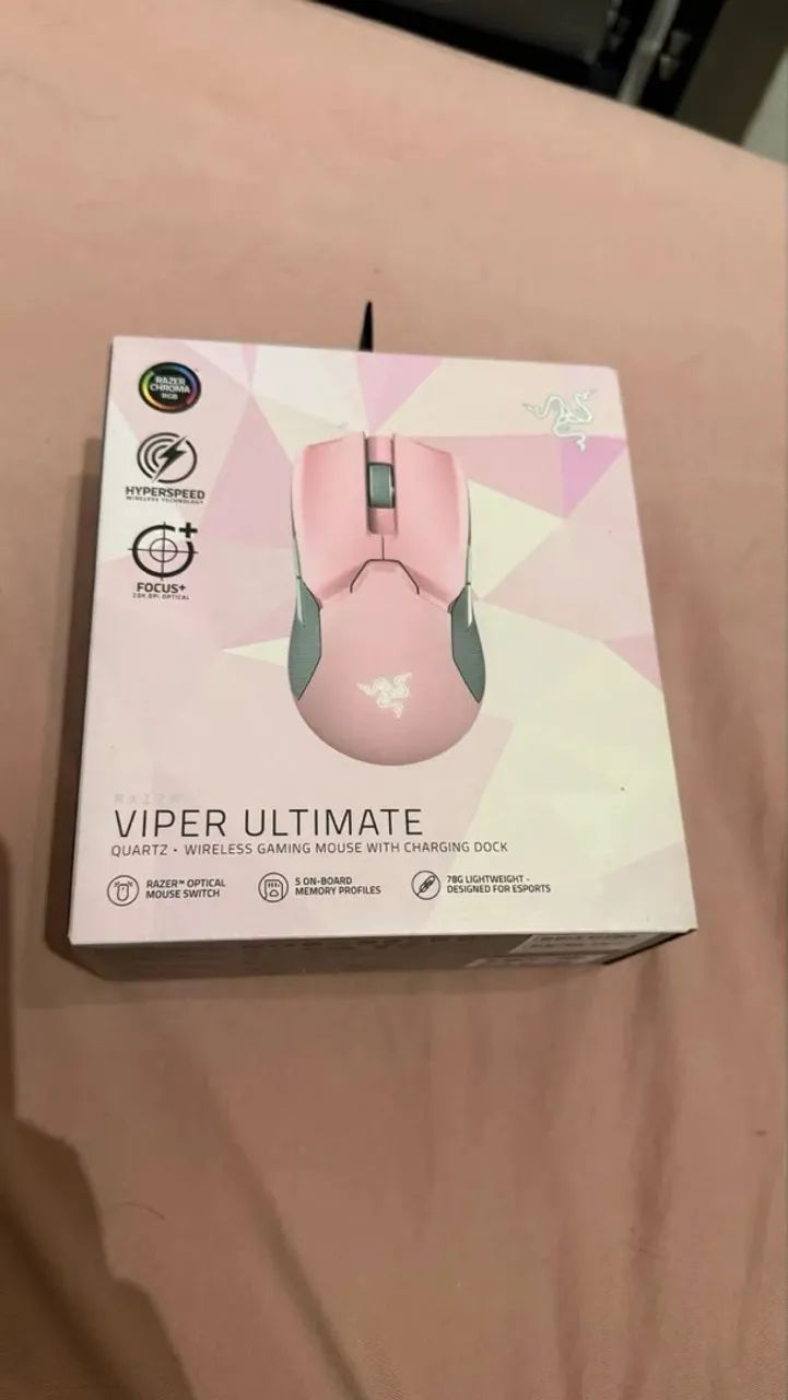 Mouse Viper Ultimate Quartz Pink + Grip Tape  - Foto 3
