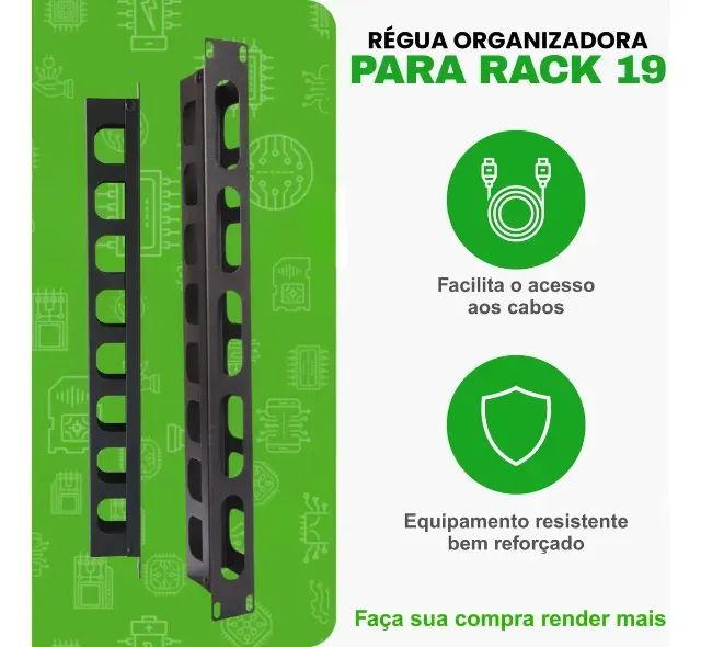 regua organizadora de cabos rack ipec  - Foto 3