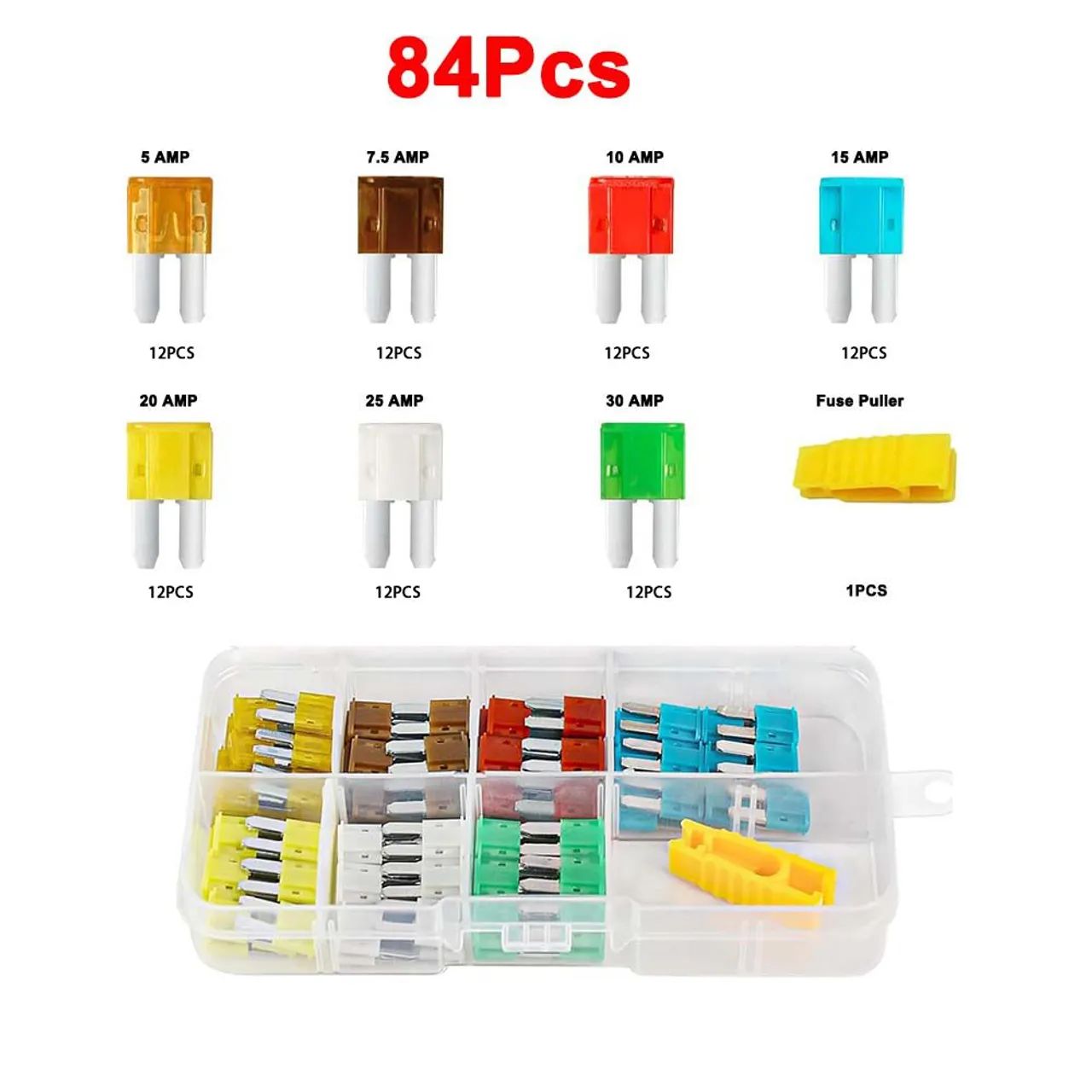 KIT COMPLETO DE FUSÍVEIS MICRO M2 - 84 PEÇAS + EXTRATOR