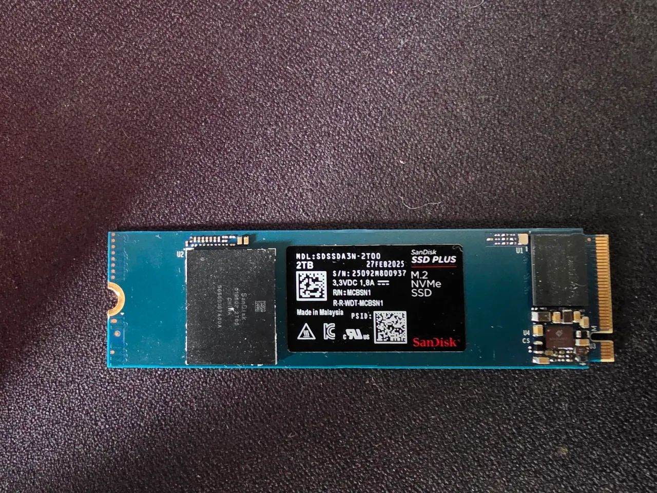 SSD NVME 2TB SANDISK PLUS NOVO ORIGINAL