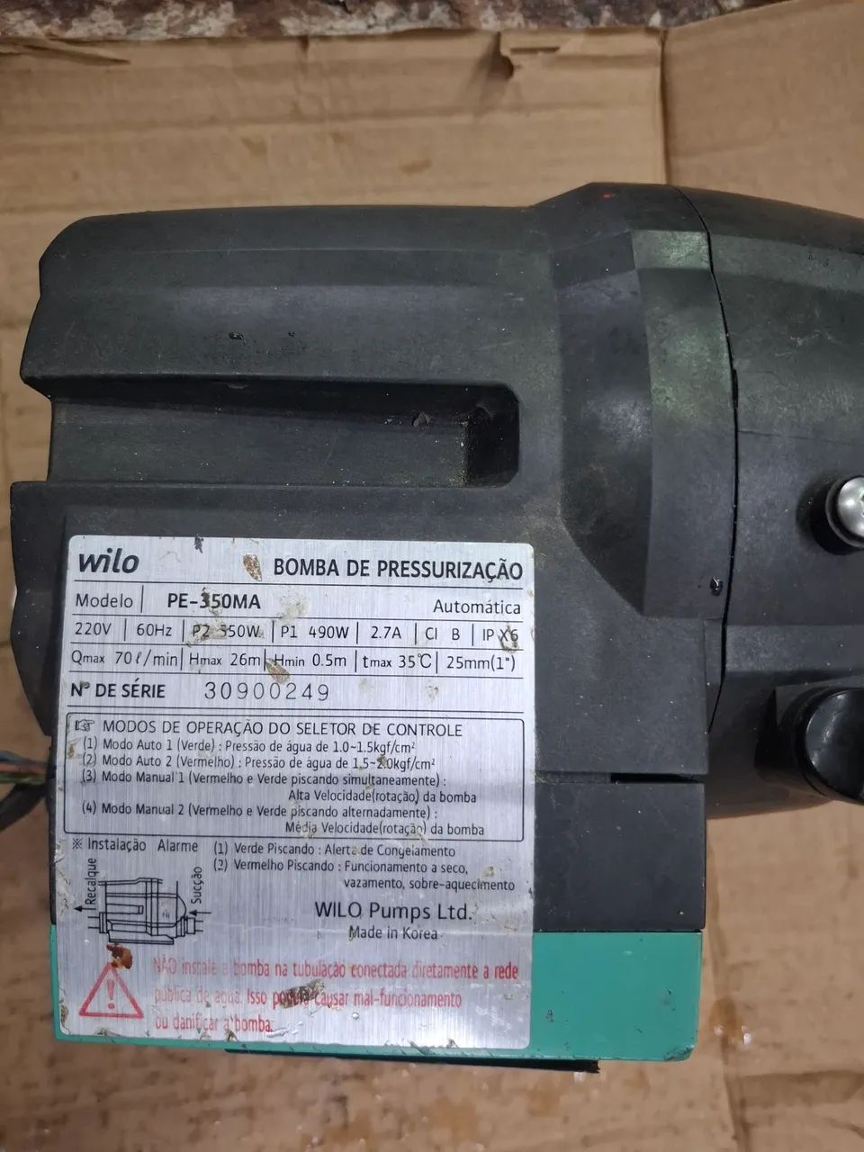 BOMBA DE PRESSURIZAÇÃO 