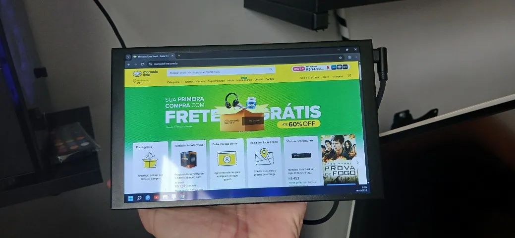 Tela  monitoramento e secundaria  8 polegadas