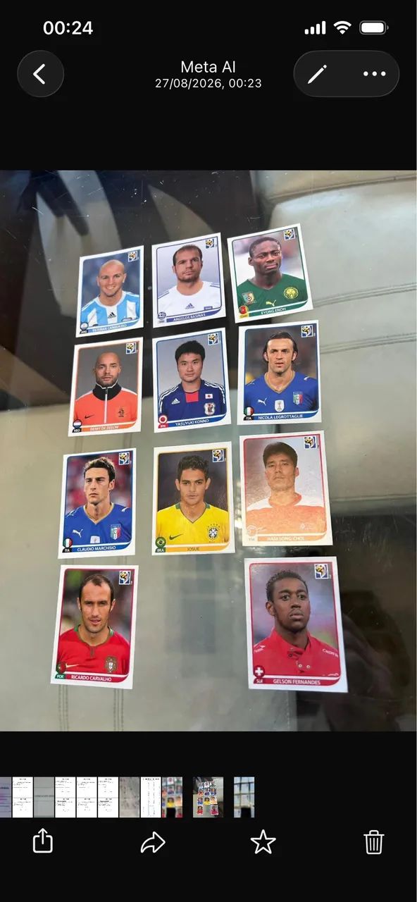 Figurinhas Panini original copa do mundo 2010