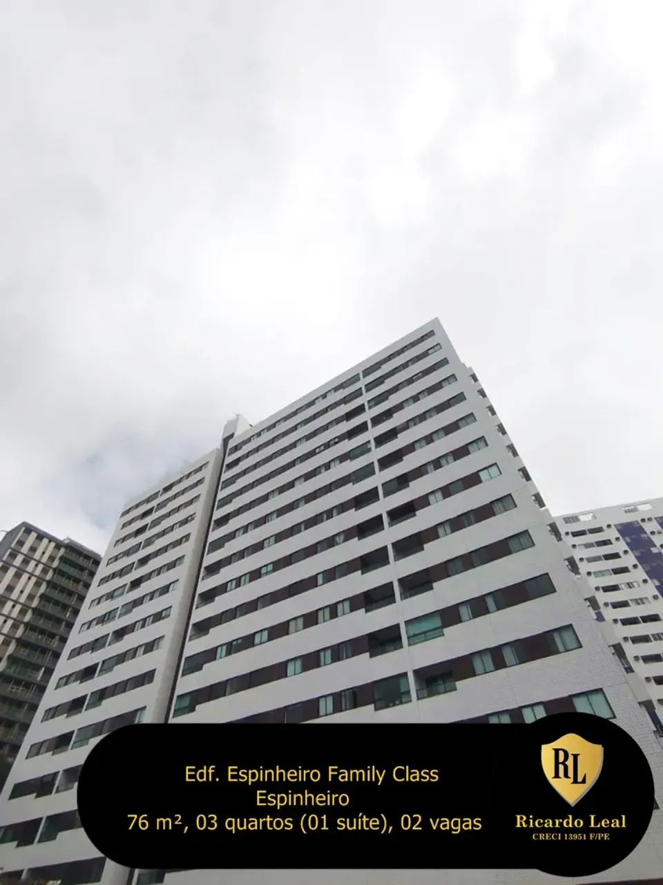 Vendo Apartamento no Espinheiro, 76 m², 03 quartos (01 suíte)