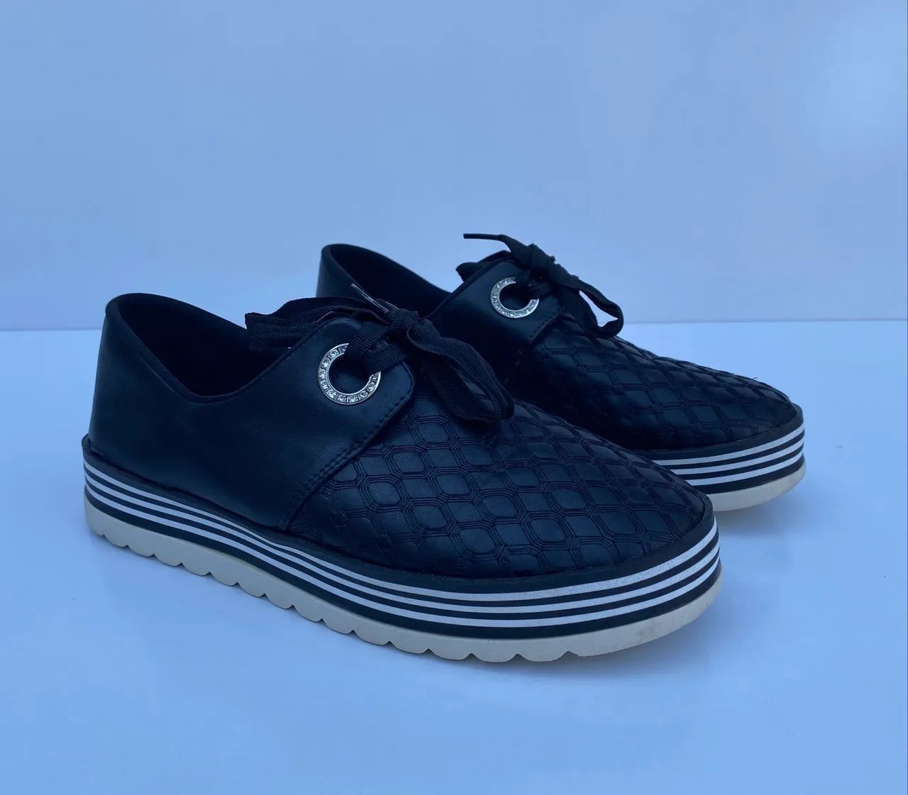 Tênis Valentina Flatform Preto - 39 - Foto 2