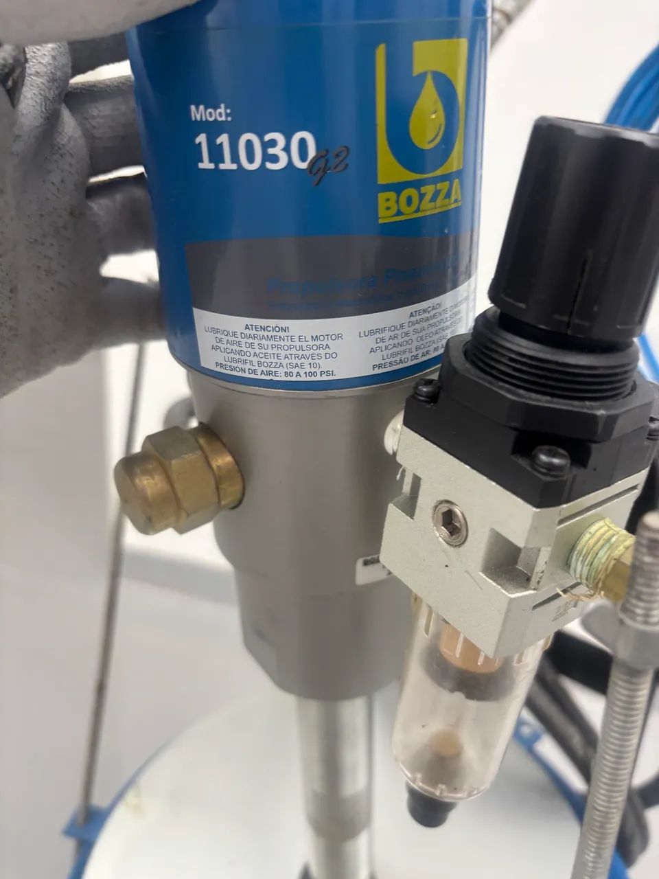 Propulsora Pneumática para Graxa BOZZA 20kg - Profissional - Foto 4