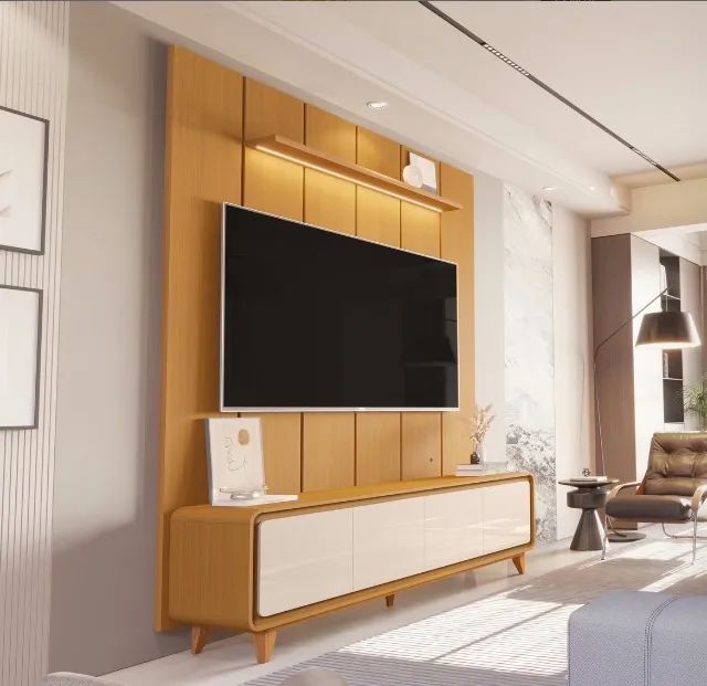 Painel com Rack Cedro Elegance 188 - Foto 2