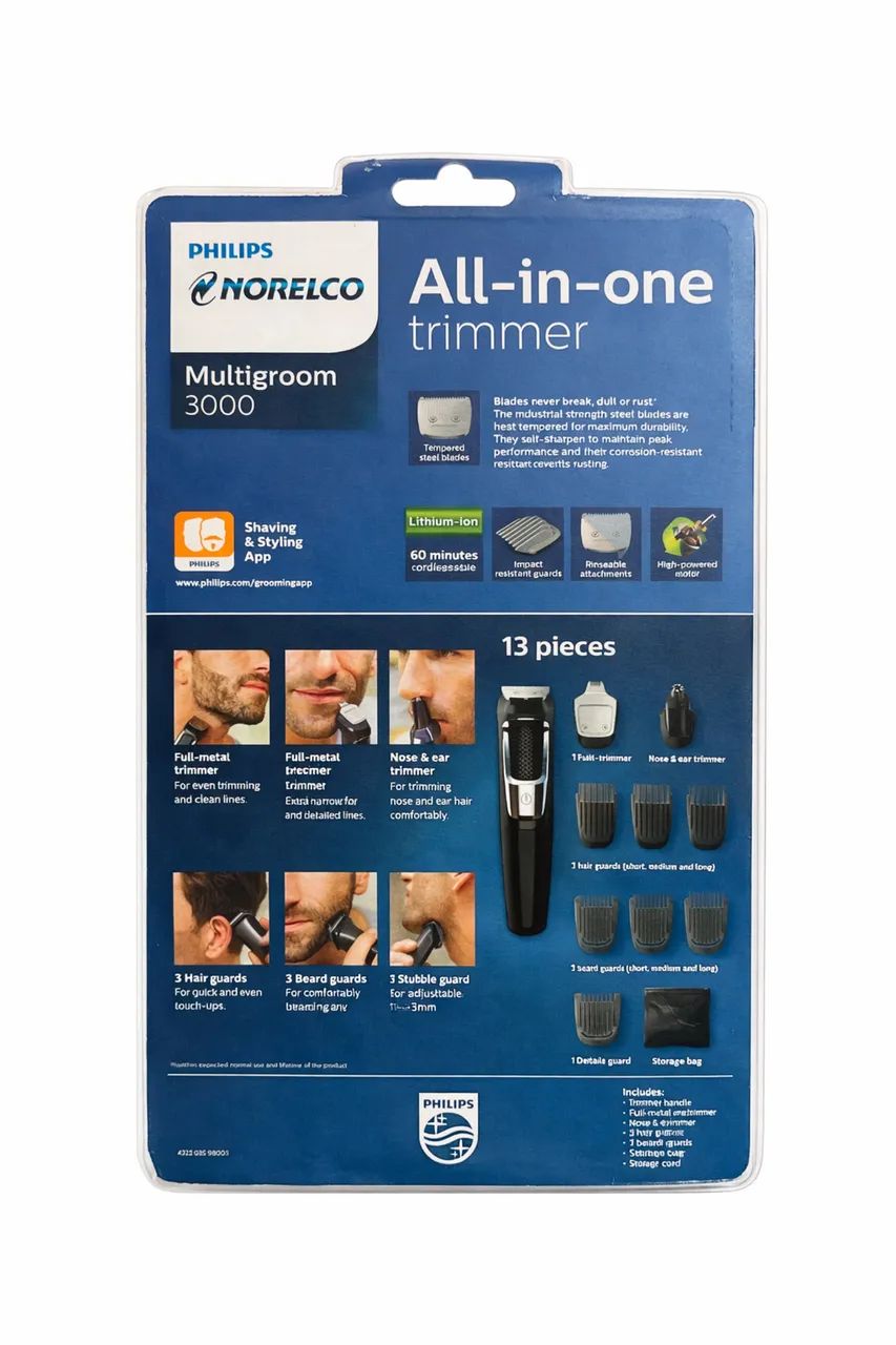 Aparador Philips Norelco Multigroom 3000 - Kit Completo 13 em 1, Bateria Recarregável  - Foto 2