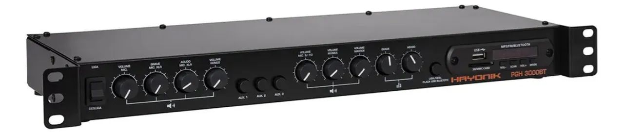 Pré-amplificador Com Gongo Hayonik Pgh3000 com Bluetooth e USB