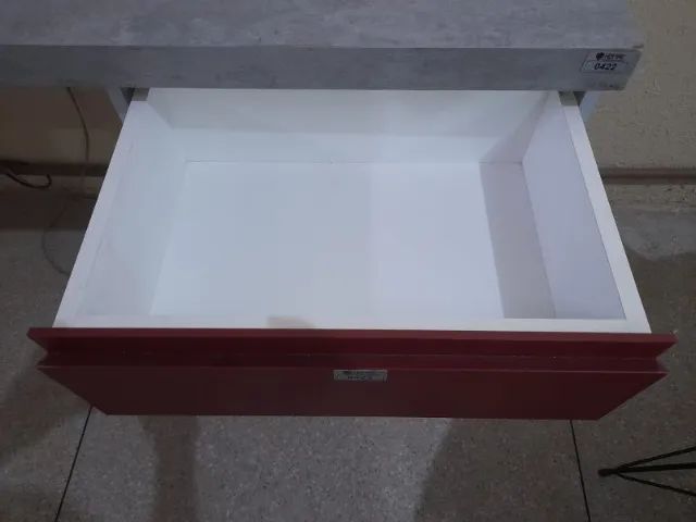 Mesa de Escritório 2 Metros com Gaveta e Prateleira - Bancada para Parede - Foto 3