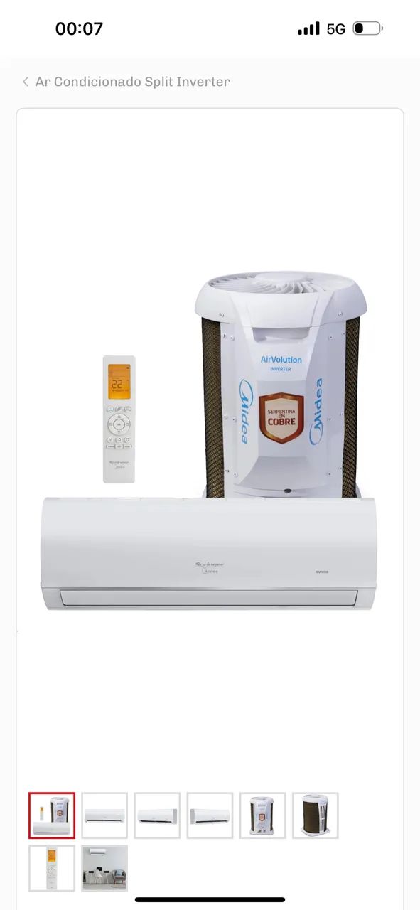 Ar condicionado midea 18.000 bdu 