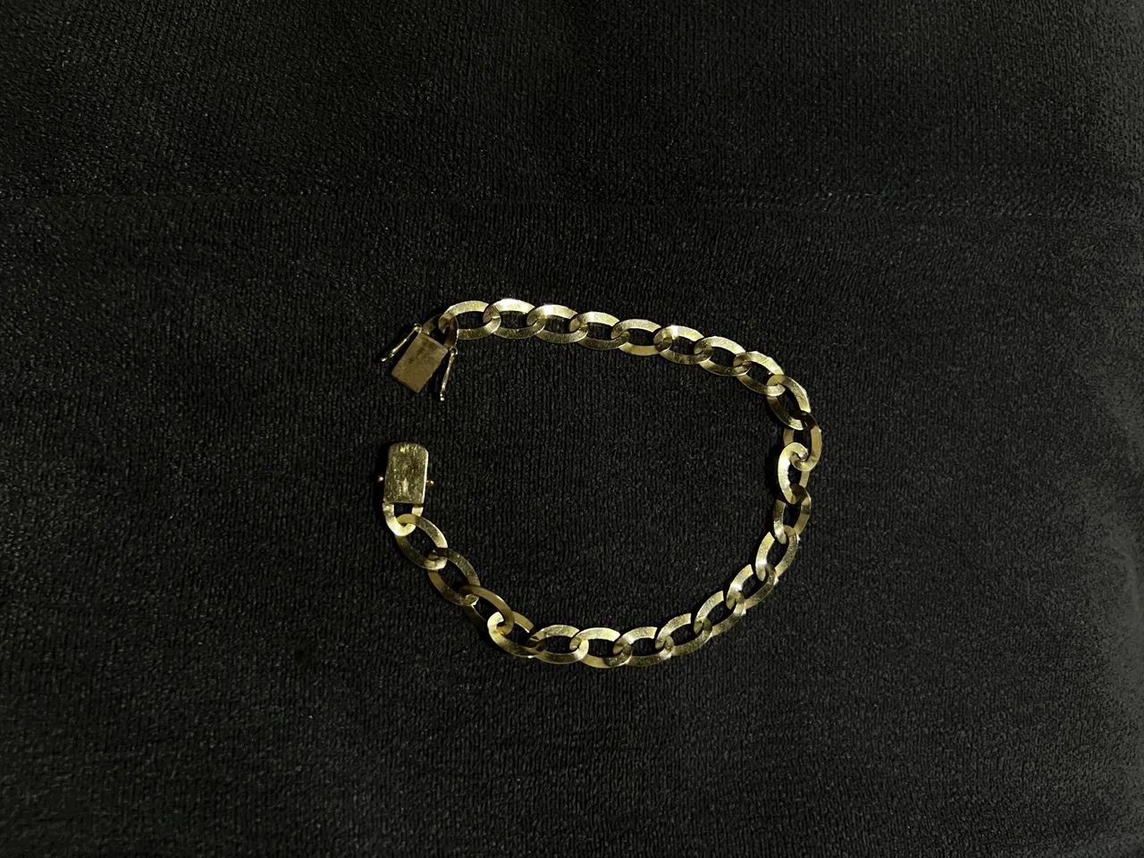 Pulseira de ouro 8.7 gramas 18k com feixe gaveta e trava dupla 