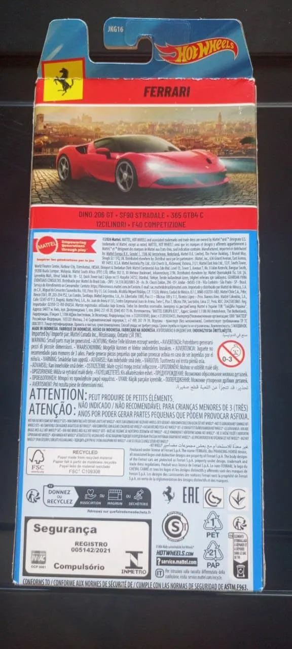 cartela da Ferrari da Hot Wheels - Foto 2