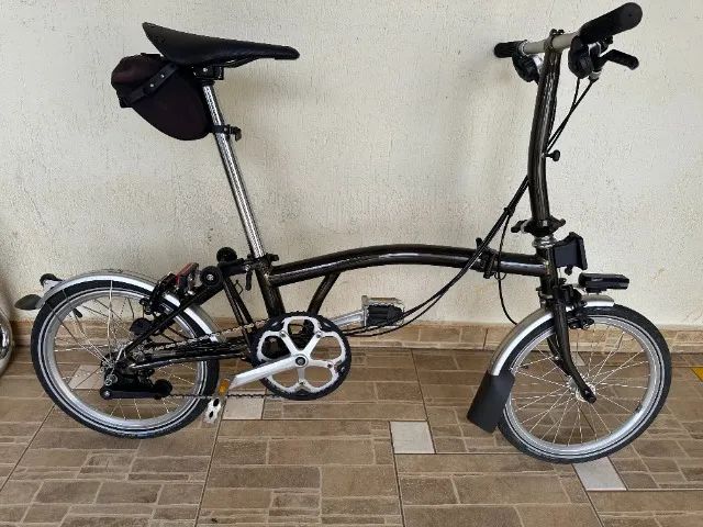 Brompton C line 6 velocidades Preta Laca 2024