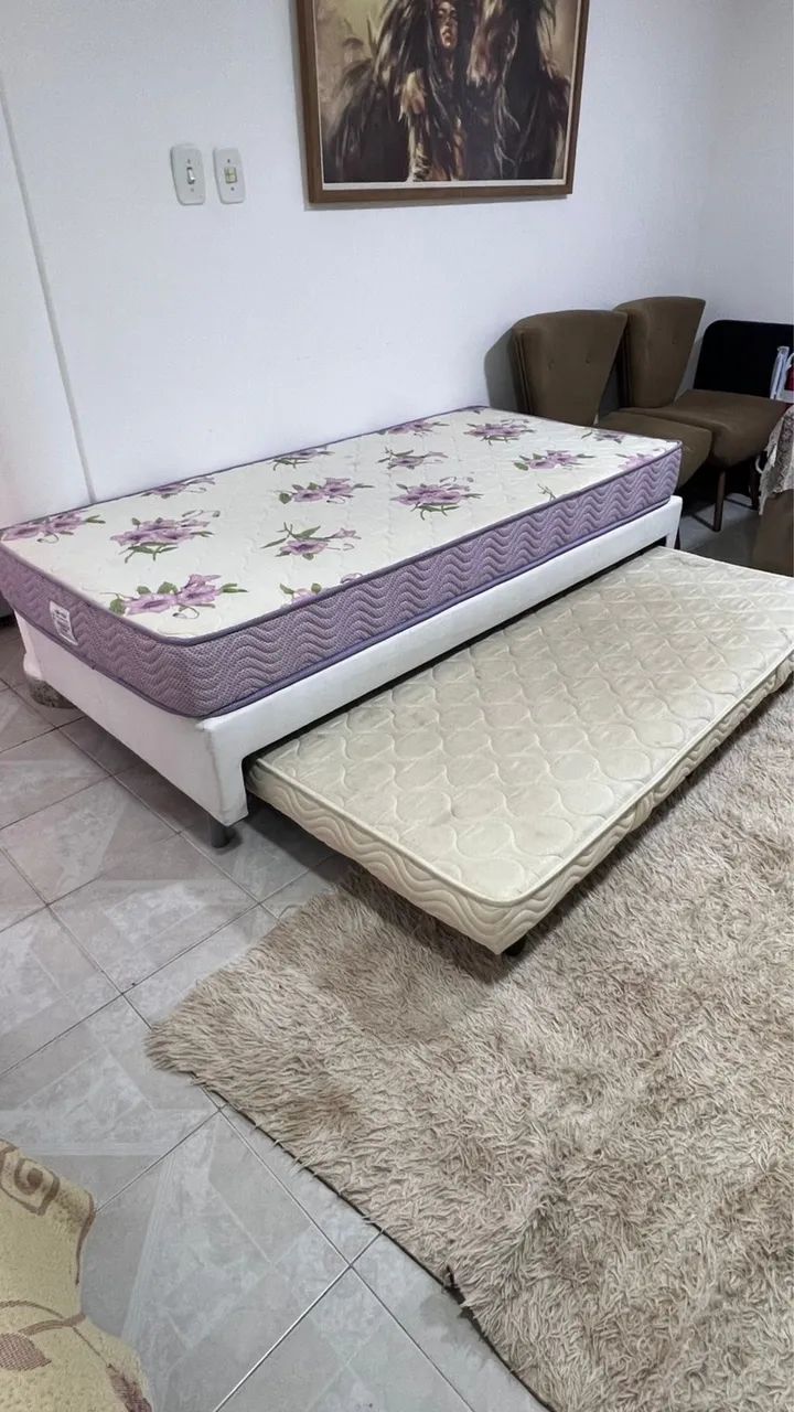 Cama Box Ortobom com Cama Auxiliar