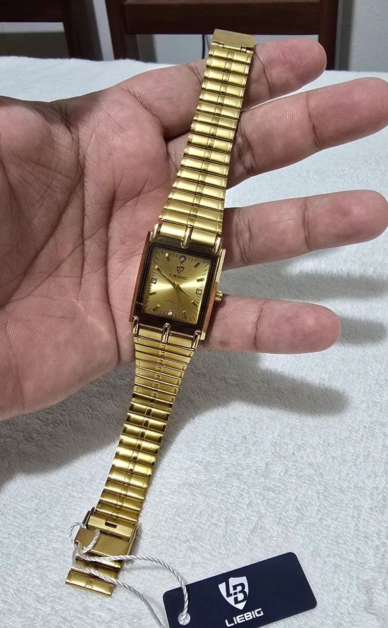 Relógio feminino da Liebig dourado original  - Foto 4