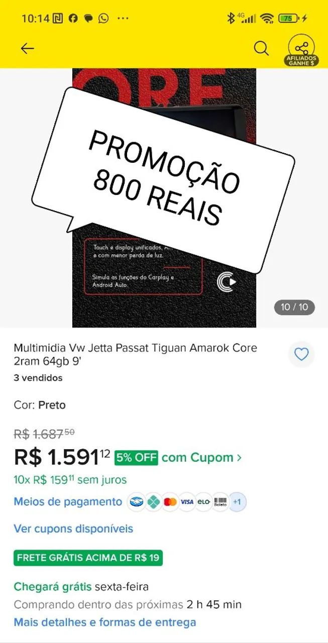 Multimidia Vw Jetta Passat Tiguan Amarok Core 2ram 64gb 9' - Foto 3