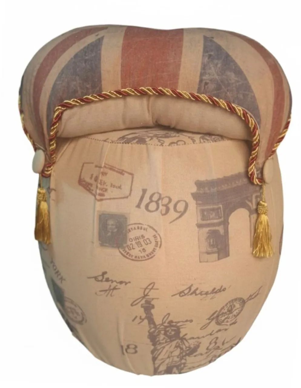 Lindo puff London novo na caixa vintage elegante  - Foto 3
