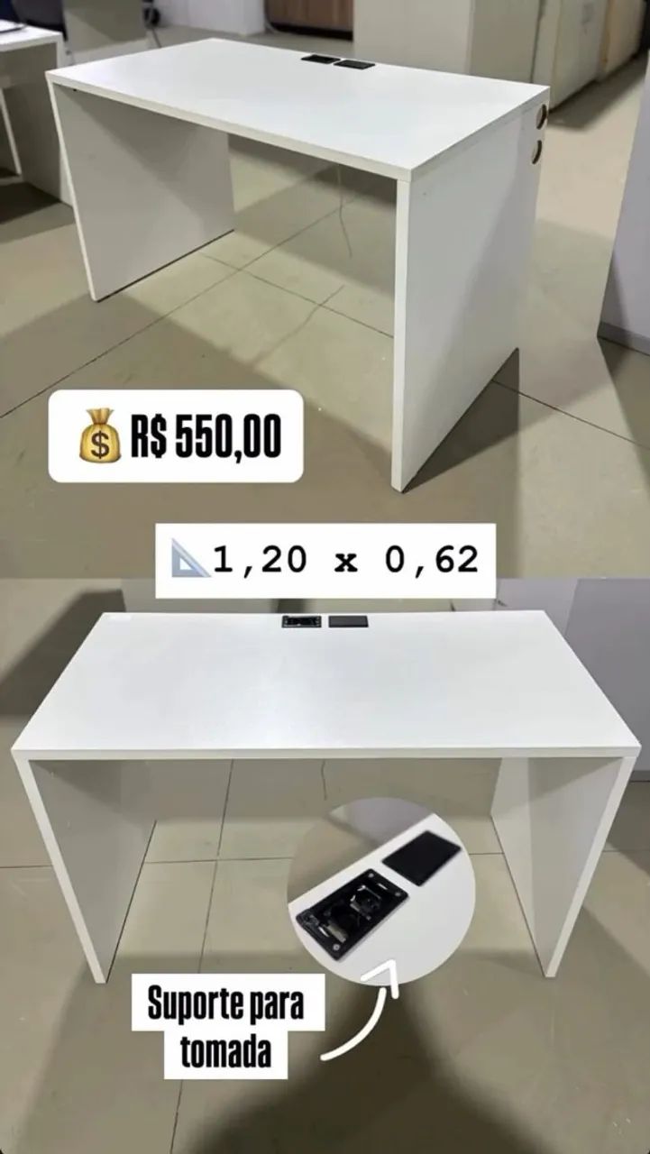 Mesa com Suporte de Tomada