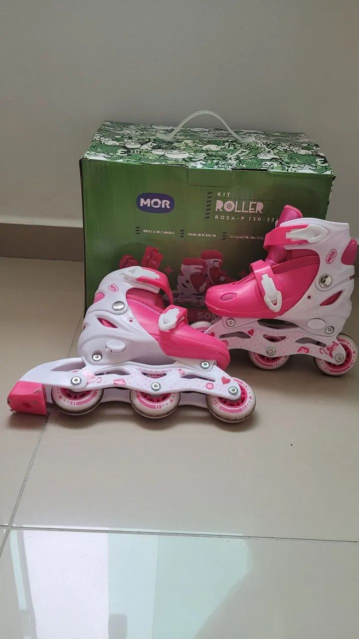 Patins infantil rosa