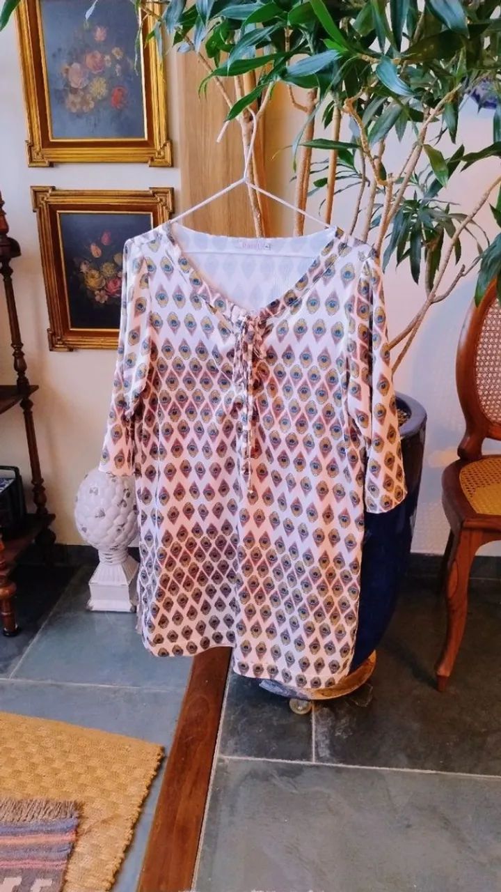 Vestido Túnica Pavão Branco da Spezzato