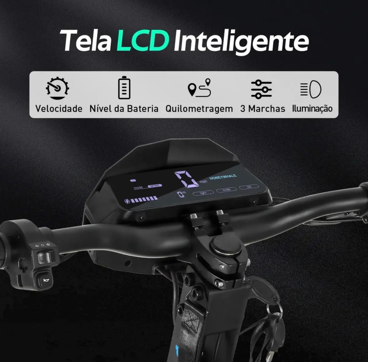 PATINETE HONEY WHALE H4 2400W ATÉ 70KMH É 70KM AUTONOMIA NOVO LACRADO - Foto 4